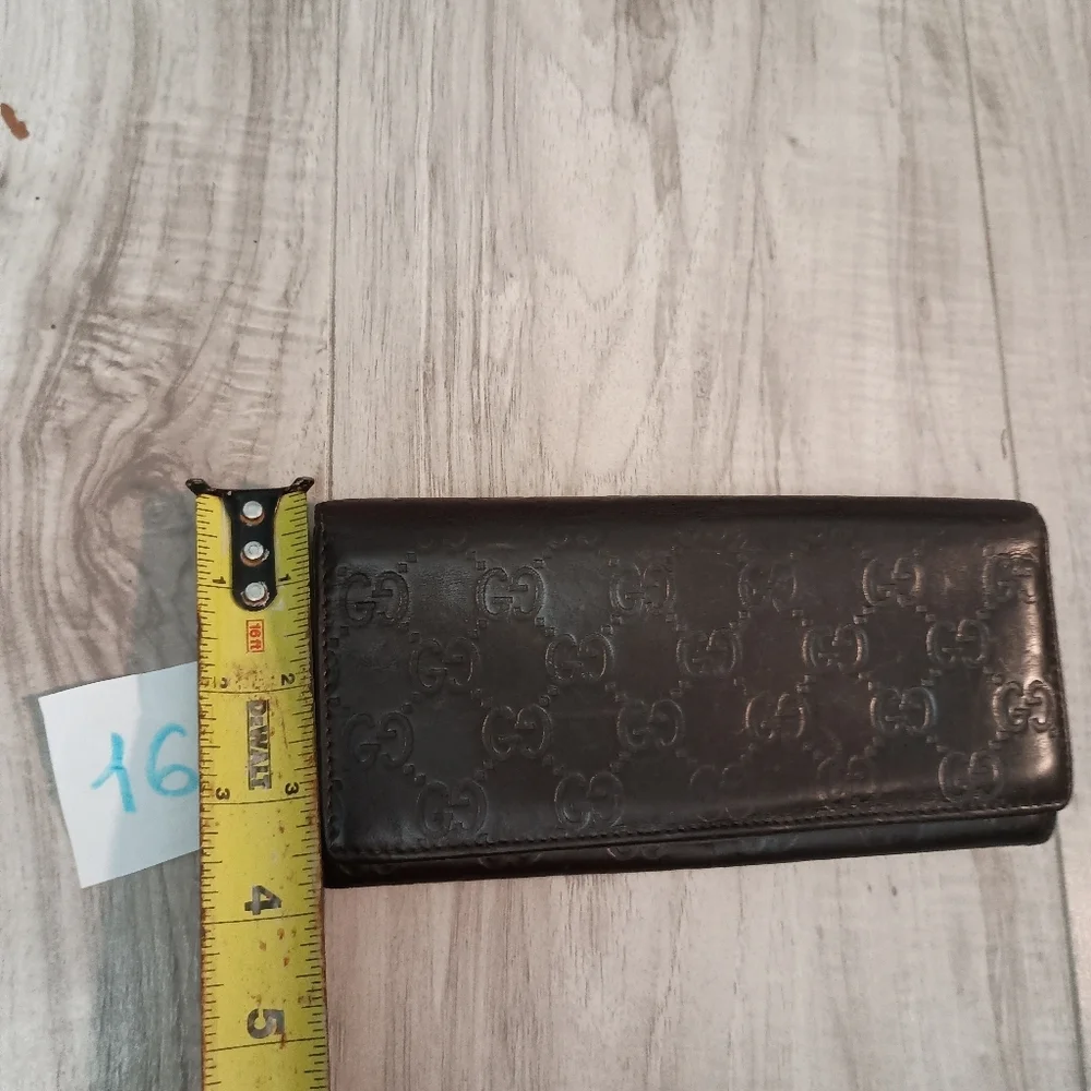 Bi-fold long wallet Hook Brown leather - Picture 10 of 11